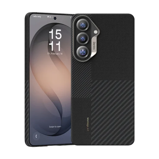 Samsung Galaxy S26 Plus čierne puzdro Benks Montage Magnetic Armor Air Kevlar kovový rám 600D+1500D (F049) - 1