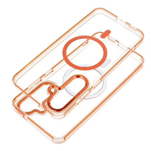 Samsung Galaxy A16 FRAME CLEAR HYBRID MAG COVER puzdro hermes oranžová, - 2