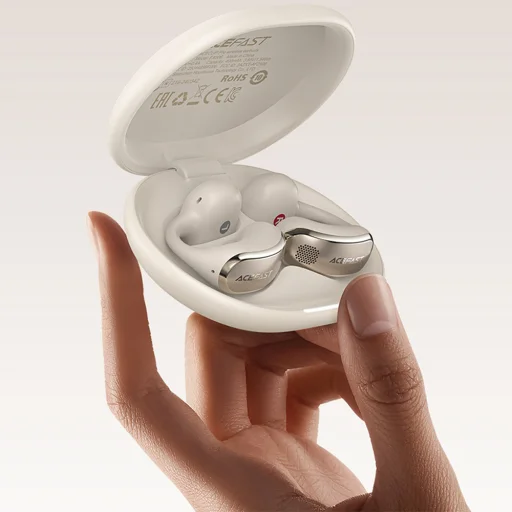 Acefast - Bezdrôtové slúchadlá Aceclip Pro (FA006) - OWS Stereo, BT 5.4, Duálne mikrofóny s potlačením hluku, 400mAh, IP55, Type-C - Čierne - 4