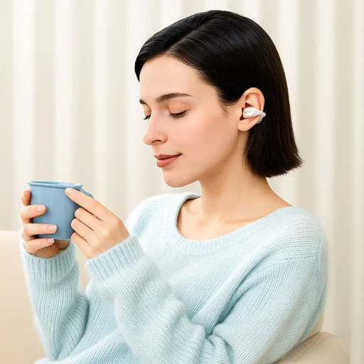 Acefast - Bezdrôtové slúchadlá Aceclip Pro (FA006) - OWS Stereo, BT 5.4, Duálne mikrofóny s potlačením hluku, 400mAh, IP55, Type-C - Čierne - 6