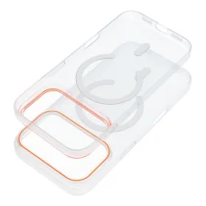 iPhone 17 AIR oranžové priehľadné puzdro kompatibilné s MagSafe