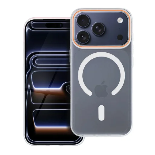 iPhone 17 Pro Max Go oranžový priehľadný kryt kompatibilný s MagSafe-om - 1