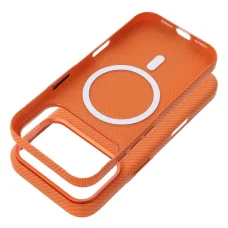 iPhone 16e / 17e puzdro Kevlar oranžové, kompatibilné s MagSafe