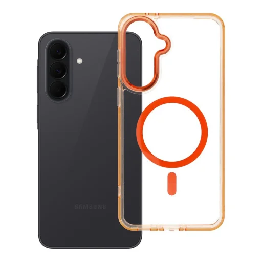 Samsung Galaxy A37 puzdro FRAME CLEAR HYBRID MAG COVER kompatibilné s MagSafe hermes oranžové puzdro - 6
