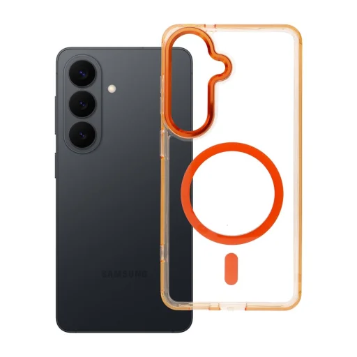 Samsung Galaxy S26 puzdro FRAME CLEAR HYBRID MAG kompatibilné s MagSafe hermes oranžová - 7