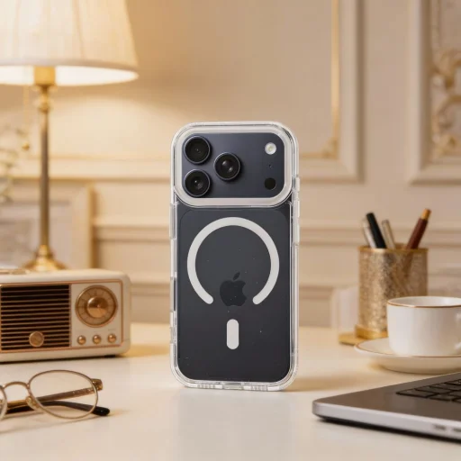 iPhone 17 Air priehľadné puzdro FRAME CLEAR HYBRID MAG COVER - 4