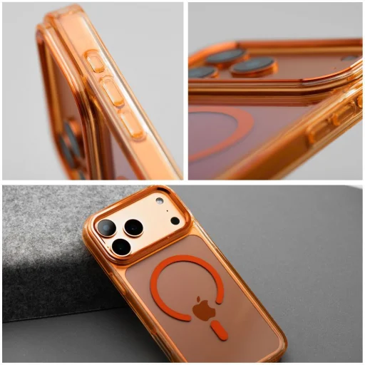 iPhone 17 Air puzdro FRAME CLEAR HYBRID MAG COVER puzdro hermés oranžová - 5