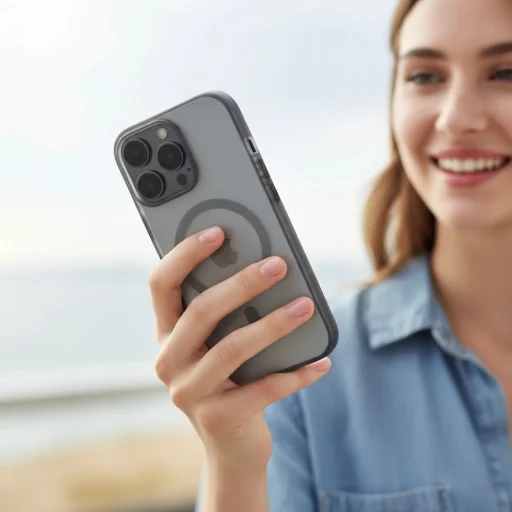 iPhone 17 Pro Flexline Mag puzdro kompatibilné s MagSafe sivé - 2