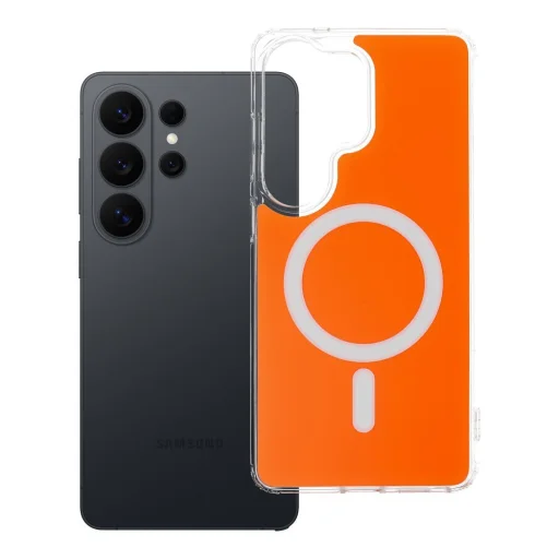 Samsung Galaxy S26 Ultra puzdro Clear Fusion Mag Cover kompatibilné s MagSafe hermes oranžové puzdro - 7