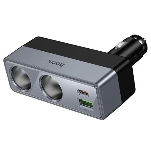 Nabíjačka do auta Hoco 1xUSB-A + 1xUSB-C + 2x zásuvka autozapaľovača PD QC3.0 max 240W/24V Z65B čierna - 2