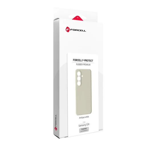 Samsung S26 Forcell F-Protect Rubber Premium MagSafe-kompatibilis antikfehér tok - 8