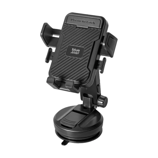 BLUE STAR Tough Lock držiak na telefón do auta na čelné sklo, čierny - 2