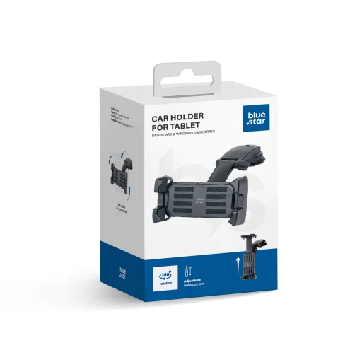 Max Wide držiak do auta na tablet s upevňovacím systémom, montovateľný na čelné sklo, čierny - 7