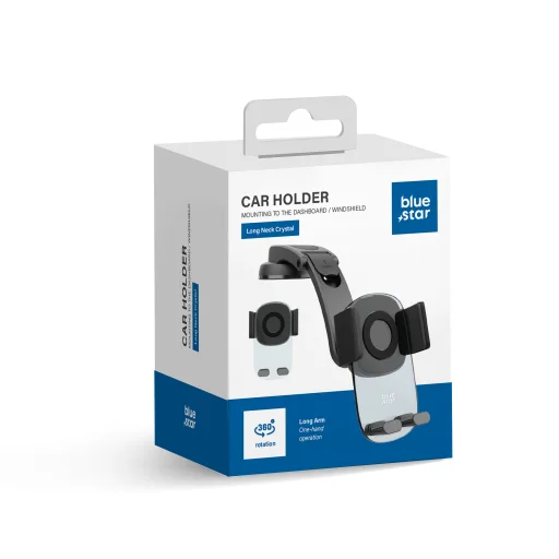 Držiak na telefón do auta BLUE STAR Long Neck Crystal čierny - 9