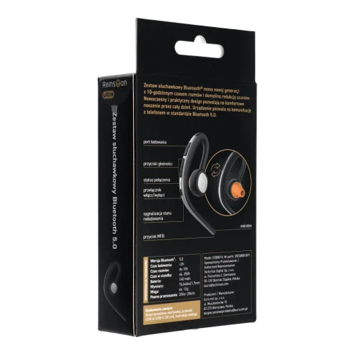 Bezdrôtový headset MONO Reinston ESB001X USB-C čierny - 3