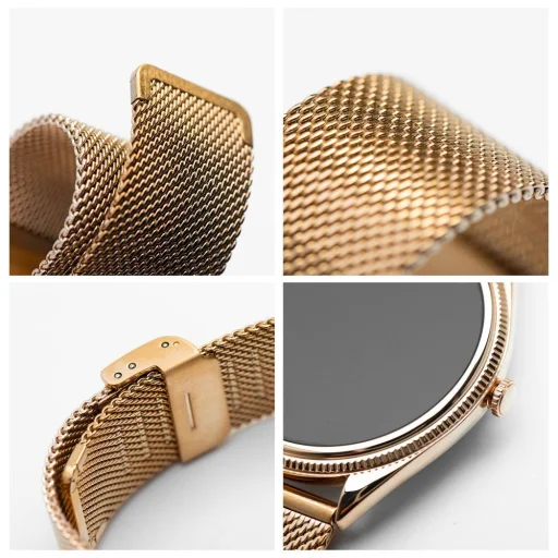 Inteligentné hodinky Titmo O-170 (AMOLED, bluetooth volanie, zlatý sieťovaný remienok z nehrdzavejúcej ocele) zlaté - 13