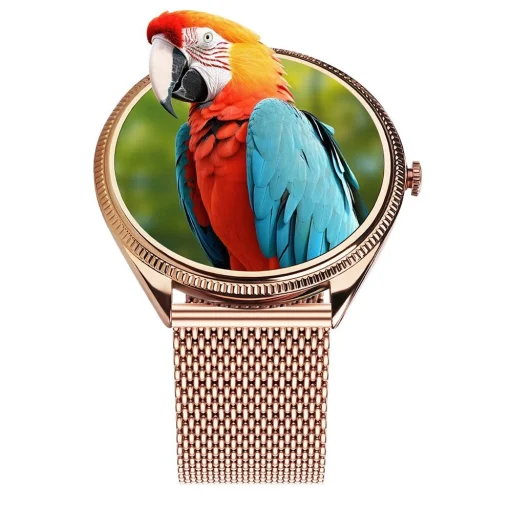 Inteligentné hodinky Titmo O-170 (AMOLED, bluetooth volanie, zlatý sieťovaný remienok z nehrdzavejúcej ocele) zlaté - 10