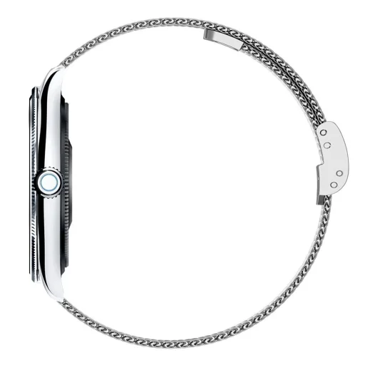 Titmo O-170 smart hodinky (AMOLED, Bluetooth hovory, strieborný sieťovaný remienok z nehrdzavejúcej ocele) strieborné - 6