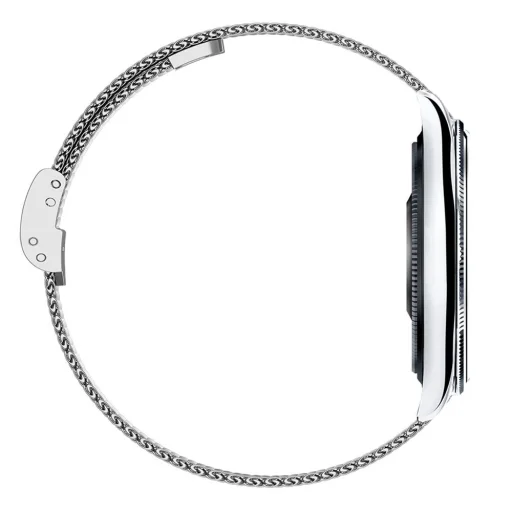 Titmo O-170 smart hodinky (AMOLED, Bluetooth hovory, strieborný sieťovaný remienok z nehrdzavejúcej ocele) strieborné - 7