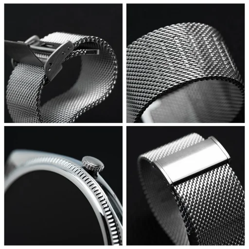 Titmo O-170 smart hodinky (AMOLED, Bluetooth hovory, strieborný sieťovaný remienok z nehrdzavejúcej ocele) strieborné - 13