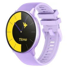 Titmo O-200 inteligentné hodinky (GPS, AMOLED, bluetooth hovory, silikónový remienok) levanduľové