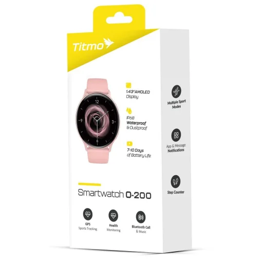 Titmo O-200 inteligentné hodinky (GPS, AMOLED, bluetooth volanie, silikónový remienok) ružové - 9