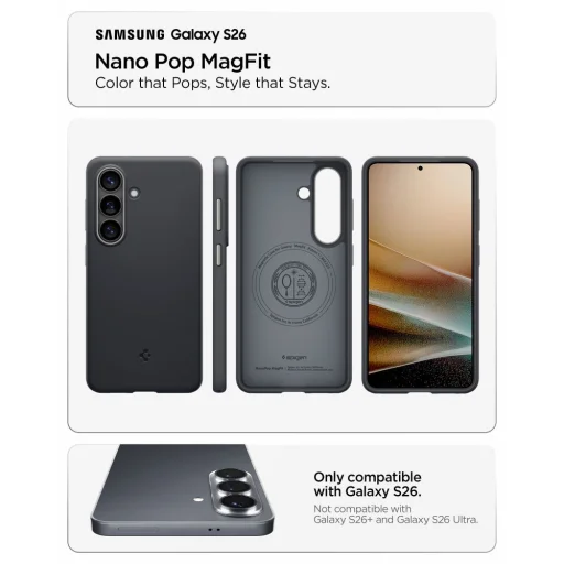 Puzdro Samsung Galaxy S26 Spigen Nano Pop MagSafe Čierny sezam - 15