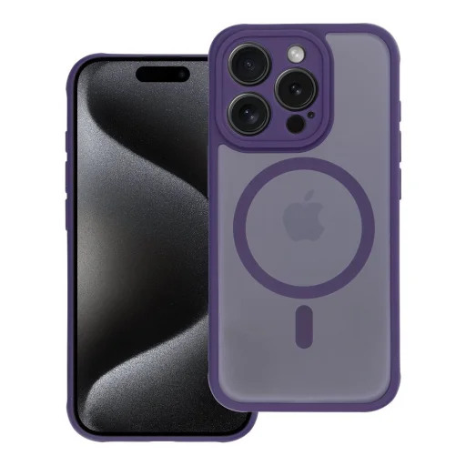 iPhone 15 Full Matte Mag puzdro, kompatibilné s technológiou MagSafe, fialové puzdro - 1