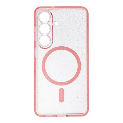 Samsung Galaxy S26 tok áttetsző Mag tok rózsaszín csillámos - 5