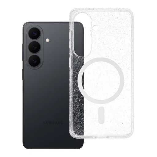 Priehľadné trblietavé puzdro kompatibilné s MagSafe pre Samsung Galaxy S26 - 4