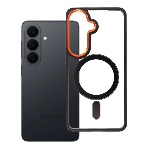 Samsung Galaxy S26 kryt Farebný okraj Mag Cover kompatibilný s MagSafe čierno-zlatý kryt - 5