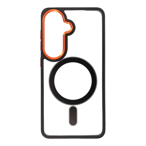 Samsung Galaxy S26 tok Színes Szegély Mag Cover kompatibilis MagSafe fekete-arany tok - 6