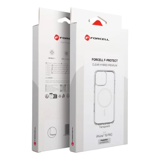 iPhone 15 Pro Forcell F-Protect priehľadné hybridné prémiové puzdro kompatibilné s MagSafe, priehľadné puzdro - 10