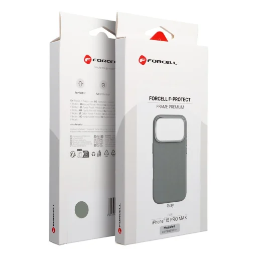 iPhone 15 Pro Max Forcell F-Protect Frame Premium kompatibilné s MagSafe sivé puzdro - 9
