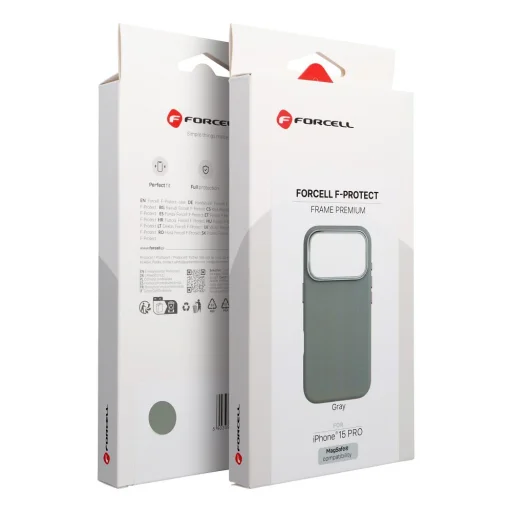iPhone 15 Pro Forcell F-Protect Frame Premium puzdro kompatibilné s MagSafe sivé - 9
