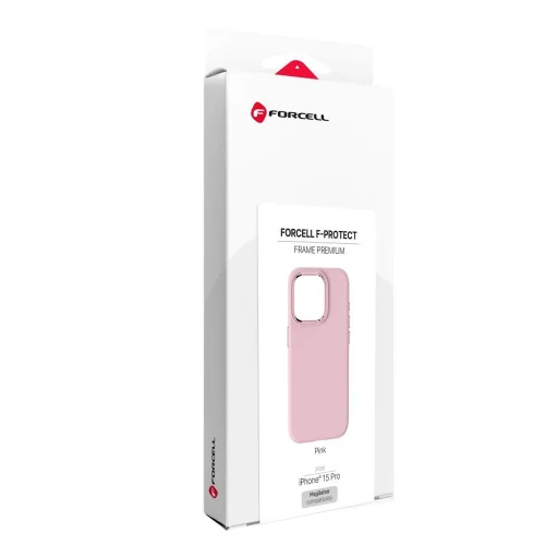 iPhone 15 Pro Forcell F-Protect Frame Premium tok kompatibilis MagSafe rózsaszín - 10