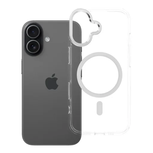 iPhone 17 átlátszó tok FRAME CLEAR HYBRID MAG COVER kompatibilis MagSafe-fel - 1