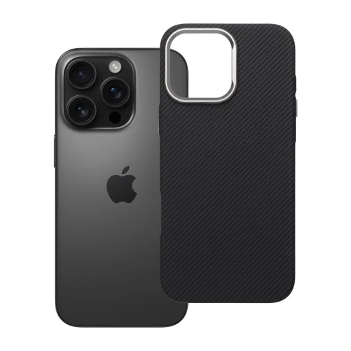 Puzdro na iPhone 16 Pro Max Kevlar kompatibilné s MagSafe čierne puzdro - 8