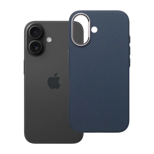 iPhone 16 puzdro Kevlar kompatibilné s MagSafe modré - 8