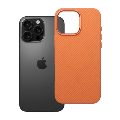 iPhone 16 Pro Max Kevlarový obal kompatibilný s MagSafe oranžový obal - 8