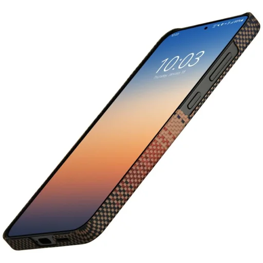 Samsung Galaxy S25 PITAKA Moonrise Tactile Woven MagSafe puzdro západ slnka - 5