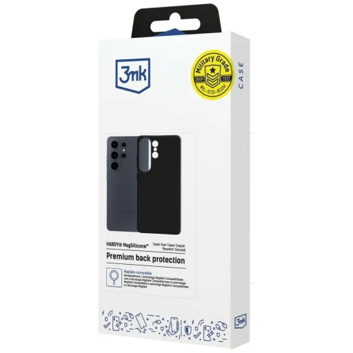 Samsung Galaxy S26 Ultra tok, 3MK Hardy MagSilicone fekete tok - 4