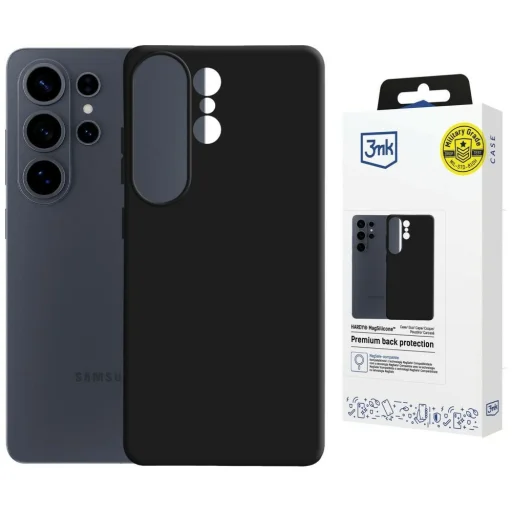 Samsung Galaxy S26 Ultra tok, 3MK Hardy MagSilicone fekete tok - 1