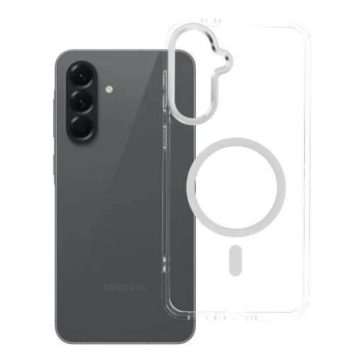 Samsung Galaxy A56 puzdro FRAME CLEAR HYBRID MAG COVER kompatibilné s MagSafe, priehľadné - 1