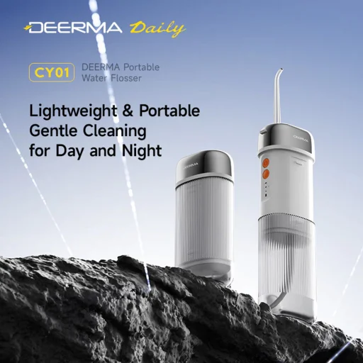 Deerma - Ústna sprcha (CY01) - s 3 režimami čistenia, odnímateľná nádržka, 240ml, 140PSI, USB-C, IPX7 - biela - 2