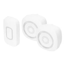 HOME DBS1601DC súprava bezdrôtového zvončeka, s 2 zvončekmi, dosah 160 m, 60 melódií, nastaviteľná hlasitosť a stlmenie, prepínateľná svetelná signalizácia, batériové napájanie