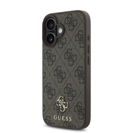 Guess PU 4G Small Metal Logo MagSafe kryt pre iPhone 16 Plus hnedý - 2
