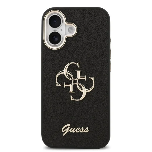 Guess PU Fixed Glitter 4G Metal Frame tok iPhone 17-hez fekete - 3