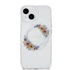 Guess PC/TPU Flowers Ring Glossy Logo MagSafe puzdro pre iPhone 15 Plus priehľadné thumbnail