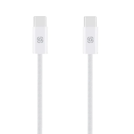 OBAL:ME Superrýchly USB-C/USB-C pletený kábel 100W 1m biely - 1